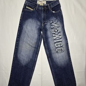 Mens 32×30 Victorious Urban Couture Jeans MEXICO Emblem Dark Wash Y2k Vintage